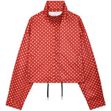 HXAO Polka Dot Bomber Jacket – Women's Zip-Up Coat
