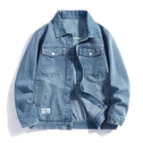 Autumn Men Solid Workwear Denim Jackets Fashion Motorcycle Vintage Jeans Jackets Hommes Slim Fit Cotton Casual Black Blue Coats
