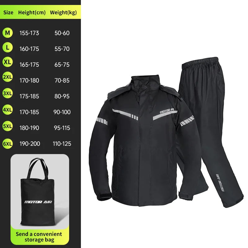 Motor Air Motorcycle Raincoat – 2-Piece Riding Suit
