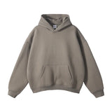 Cotton Baggy Fleece Hoodies for Men Solid Color Plush Pullovers Oversized Hooded Sweatshirt Autumn Winter Thick Clothes Unisex