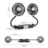 360° Dual Head Car Seat Fan with LED & 3-Speed Control