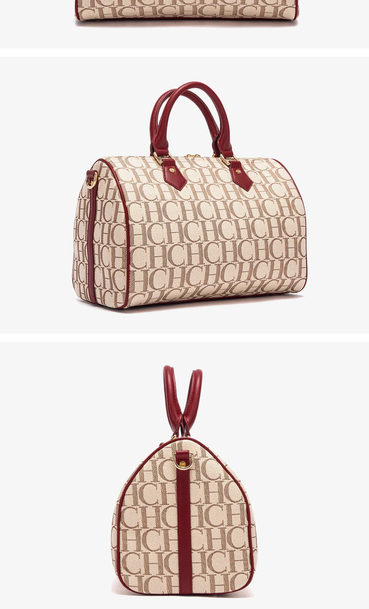 CHCH Women's Pillow Bag Autumn/Winter New Collection Letter Handbag Brown Boston Bag
