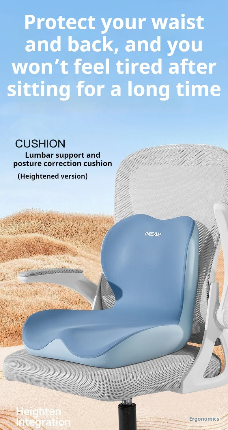 Upgrade "L" Shape Memory Foam Orthopedic Cushion Comfort Ergonomic Design Back Coccyx Pillow Car Seat Office Chair Pain Relief