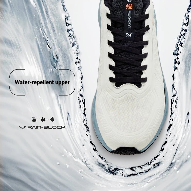 361 Degrees Wingblade Rainblock Men Running Shoes Splash Proof Anti-Slip Water Repellent Grippy Stable Male Sneakers 672532231