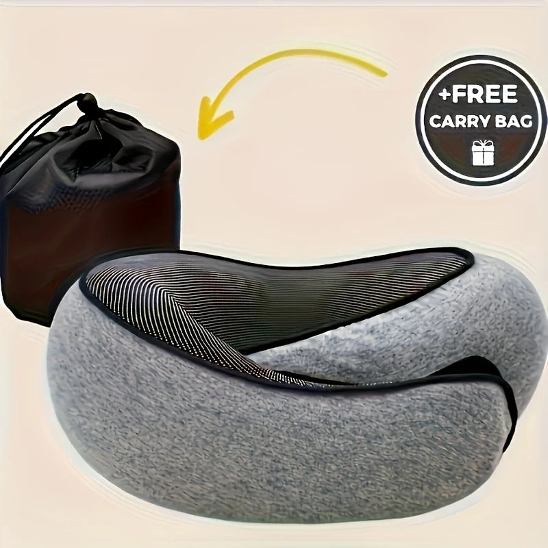 1 pc Ergonomic U-Shaped Travel Pillow – Soft, Durable Neck Support for Airplanes, Trains,  Cars & Office Naps – Portable Pillow