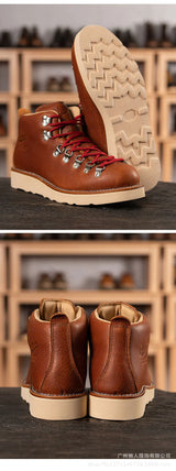 LAGIES cow leather Hiking shoes walking boots men Goodyear shoes trendy casual ankle shoes walking trekking outdoor sneakers