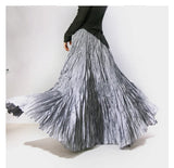 Elegant High-Waist Pleated Maxi Skirt for Women