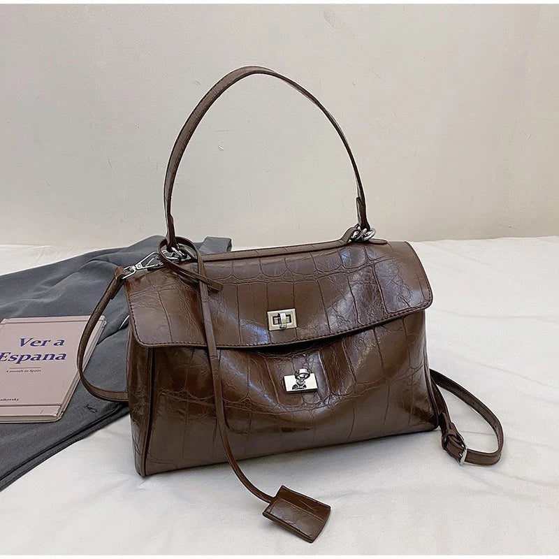 Minimalist Luxury Korean Soft Leather Flap Bag Women Detachable Crossbody Strap Large Capacity Office Daily Commuter Hand Purse