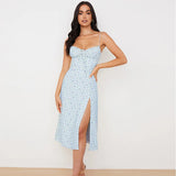 Women's Floral V-Neck Bodycon Maxi Dress