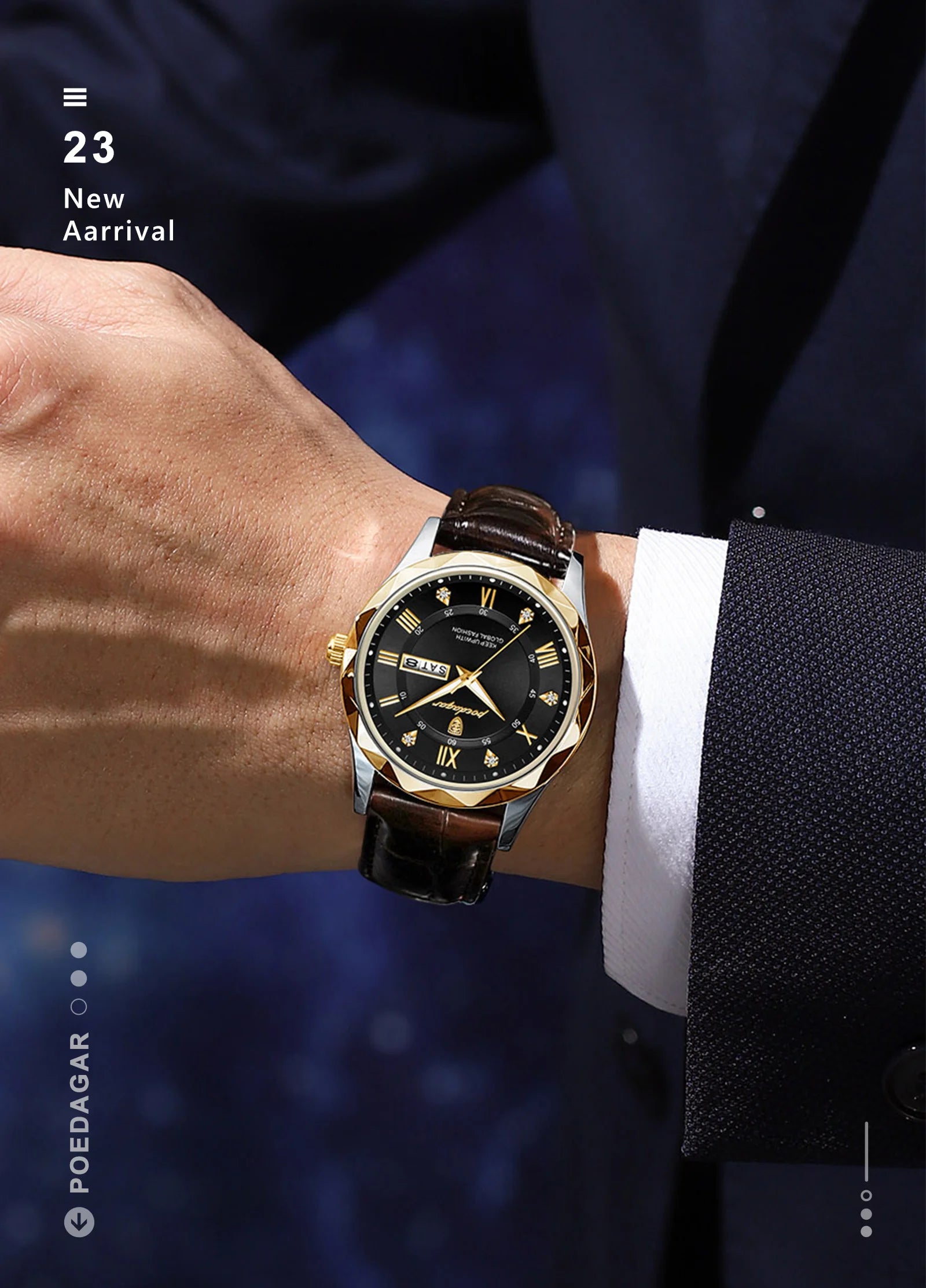 POEDAGAR 615 Men's Luxury Quartz Watch
