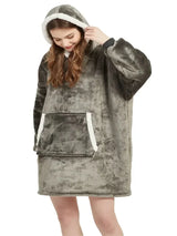 Oversized Microfiber Fleece Hoodie Blanket