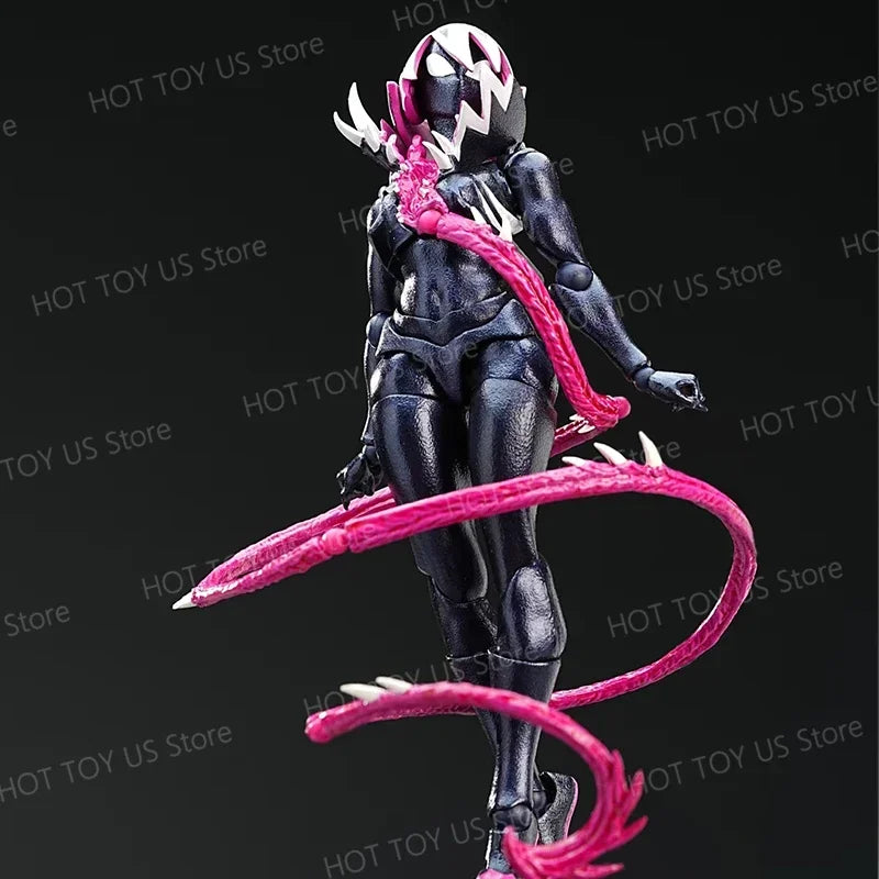 NEW KO KAIYODO REVOLTECH SPIDERMAN GWENOM Anime Action Figures Revoltech Amazing Yamaguchi Gwenom Venomized Gwen Stacy Model Toy