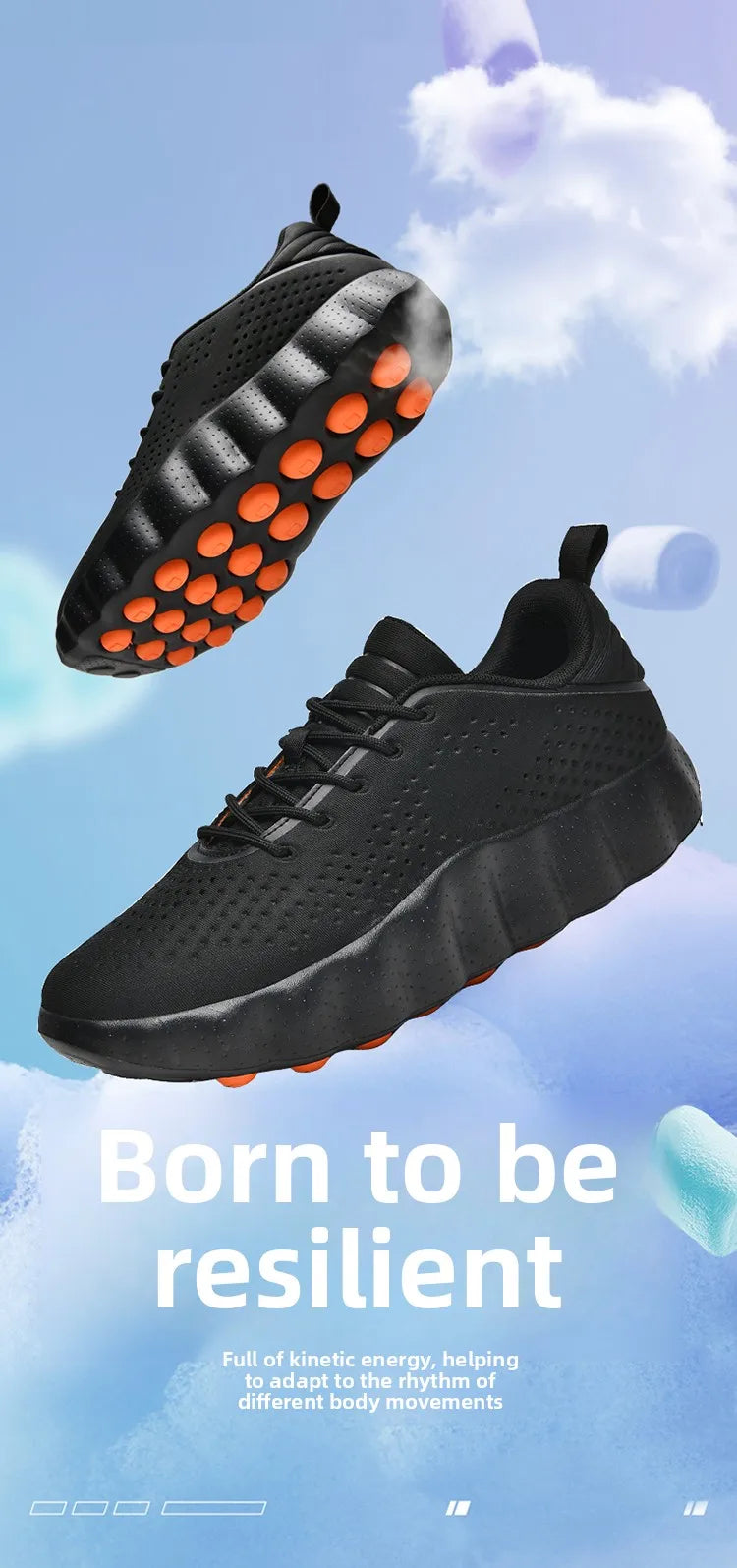 ClaWave Unisex Massage Cushioning Running Sneakers — Breathable Knit, Non-Slip