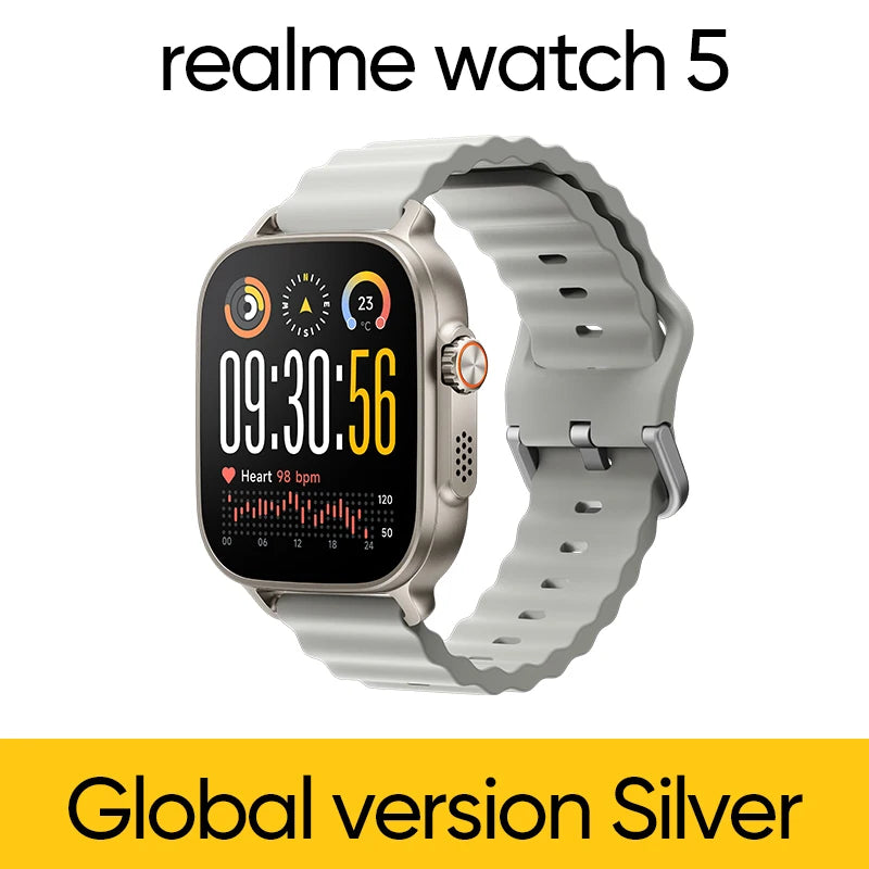 realme Watch 5 – 1.97" AMOLED GPS Smart Watch, 14-Day Battery