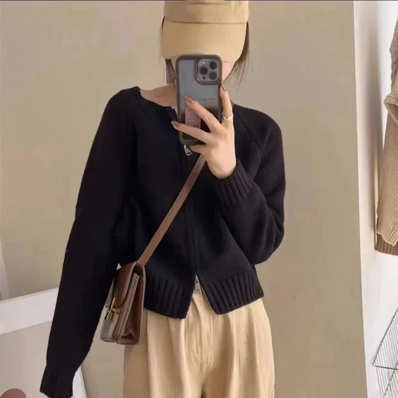 Women's Chic Knit Zip-Up Cardigan | Soft Fall & Winter Jacket