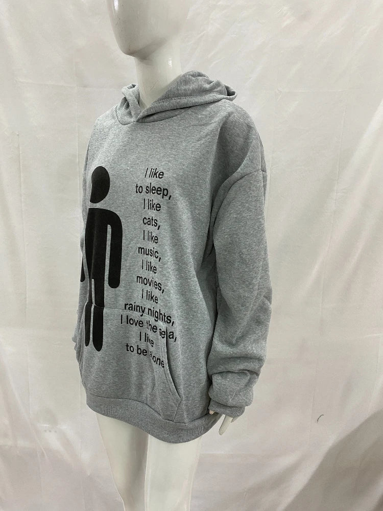 Y2K Graphic Fleece Pullover Hoodie