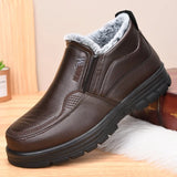 Men’s Waterproof Leather Snow Boots – Anti-Slip Winter Warmth