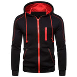 Men's Color Block Fleece Zip-Up Hoodie