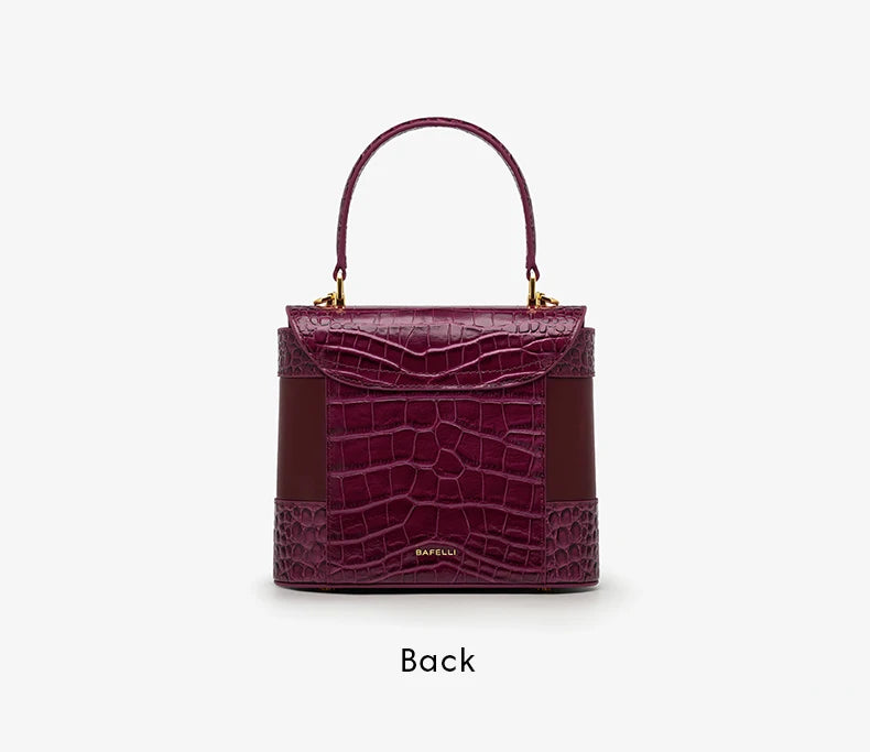 BAFELLI HANDBAG 2026 WOMEN'S NEW CROSSBODY LEATHER PURSE EVENING BAG CROCODILE GRAIN DESIGNER BUCKET CAT LUXURY BRAND FASHION