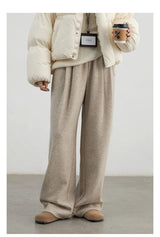 Women's High-Waisted Pleated Wide-Leg Trousers