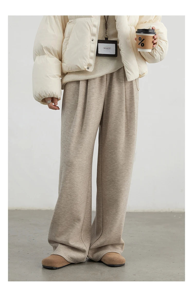 Women's High-Waisted Pleated Wide-Leg Trousers