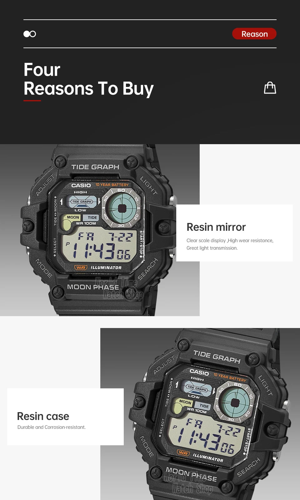 Casio WS-1700H Men’s Digital Sports Watch | 100M Water Resistant