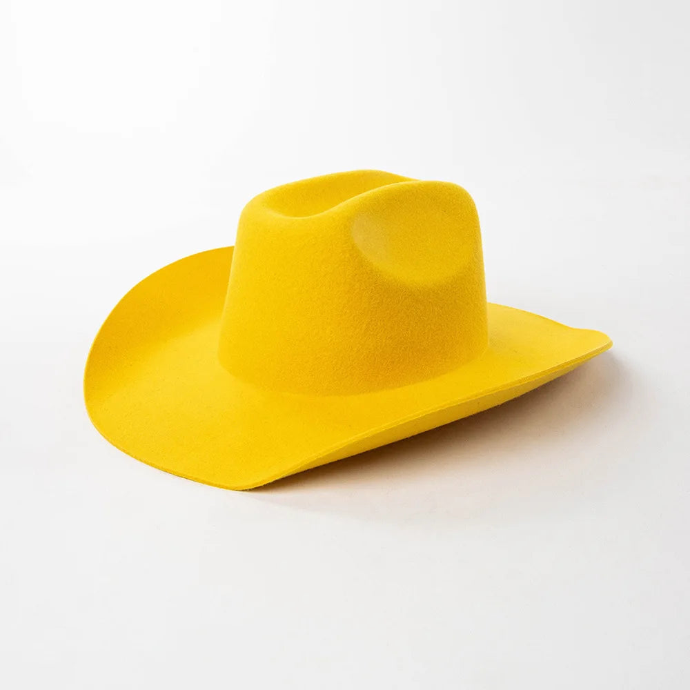 USPOP Wide Brim Wool Cowboy Hat – Unisex Felt Fedora