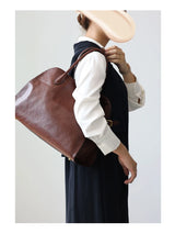 Women's Vegetable-Tanned Cowhide Leather Tote Bag