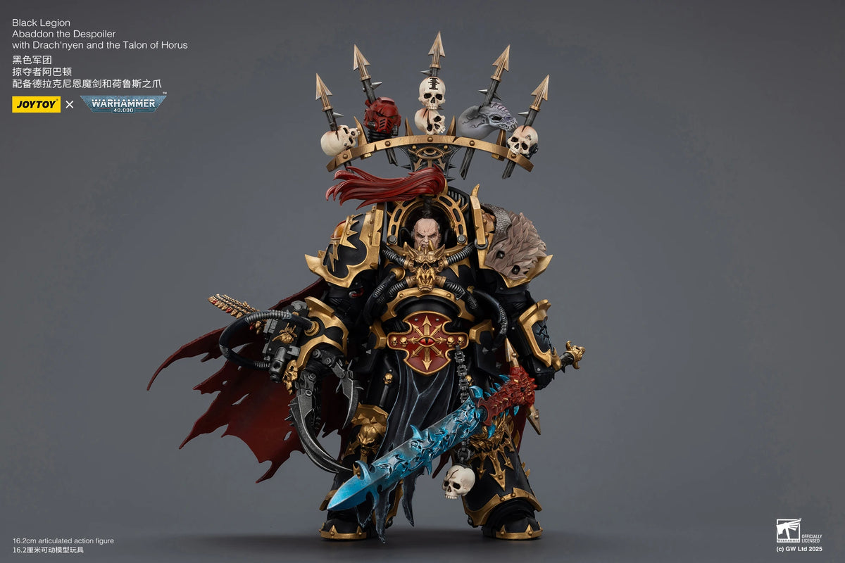 JOYTOY Warhammer 40k 1/18 Action Figures Black Legion Abaddon the Despoiler with Drach'nyen and the Talon of Horus