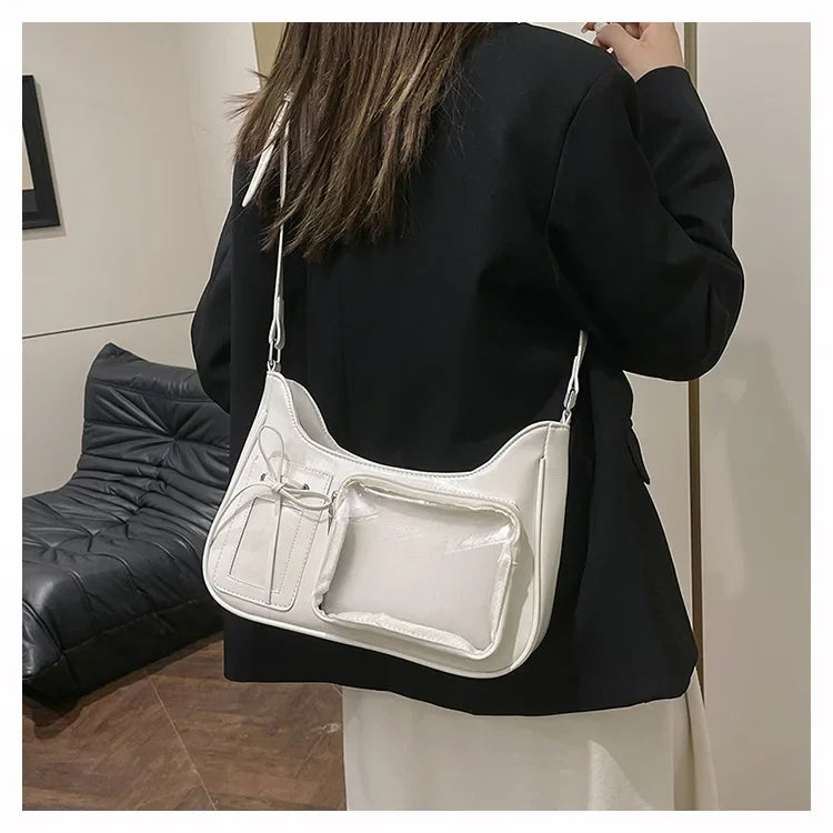 Y2K Transparent Ita Shoulder Bag – Harajuku Crossbody Purse