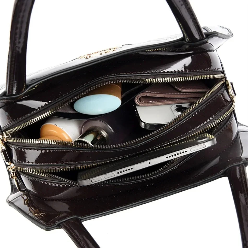 Luxury Handbag Fashion Print Large Capacity Soft Leather Women Shoulder Crossbody Bag Leisure Designer Ladies Purses and Handbag