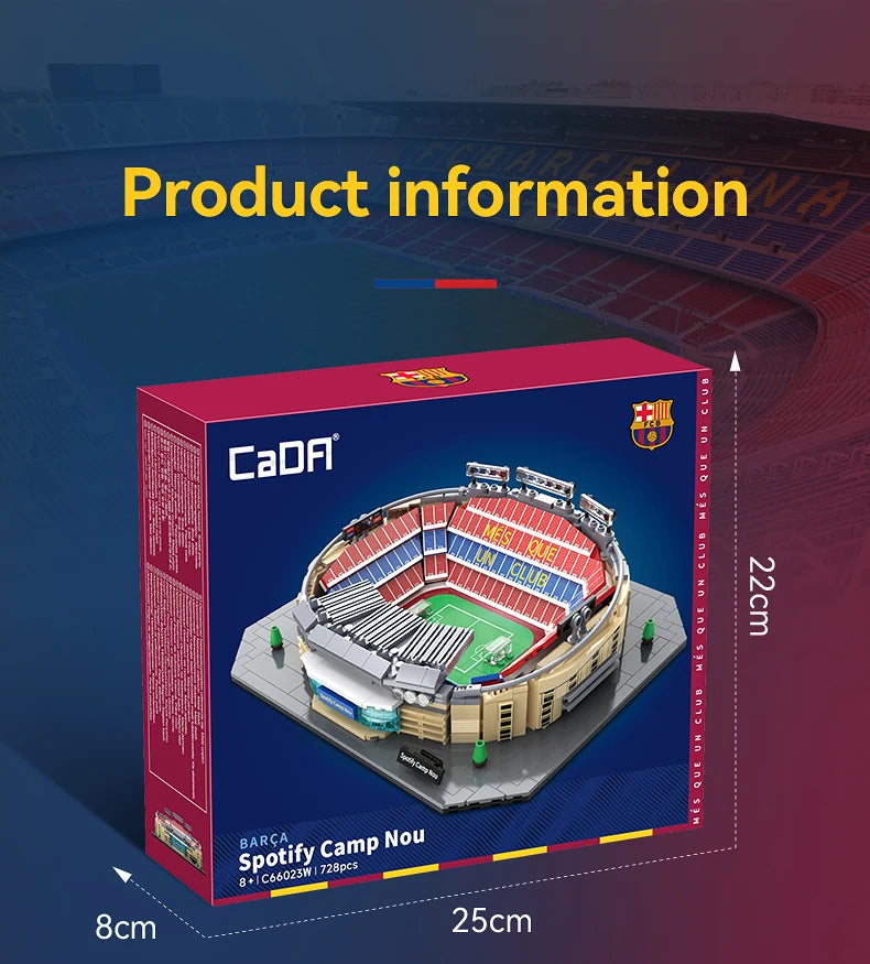 CaDA Camp Nou (Barcelona FC) Stadium Building Block Set / 728 Pieces / Collector's Item for Football Fans & Block Enthusiasts