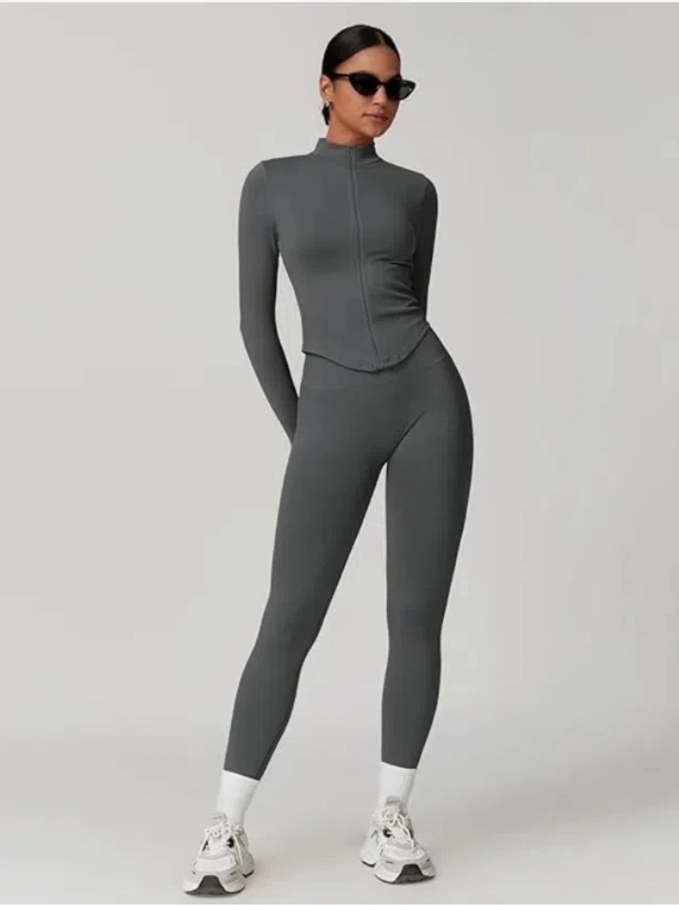 Performance Quarter-Zip Crop Top
