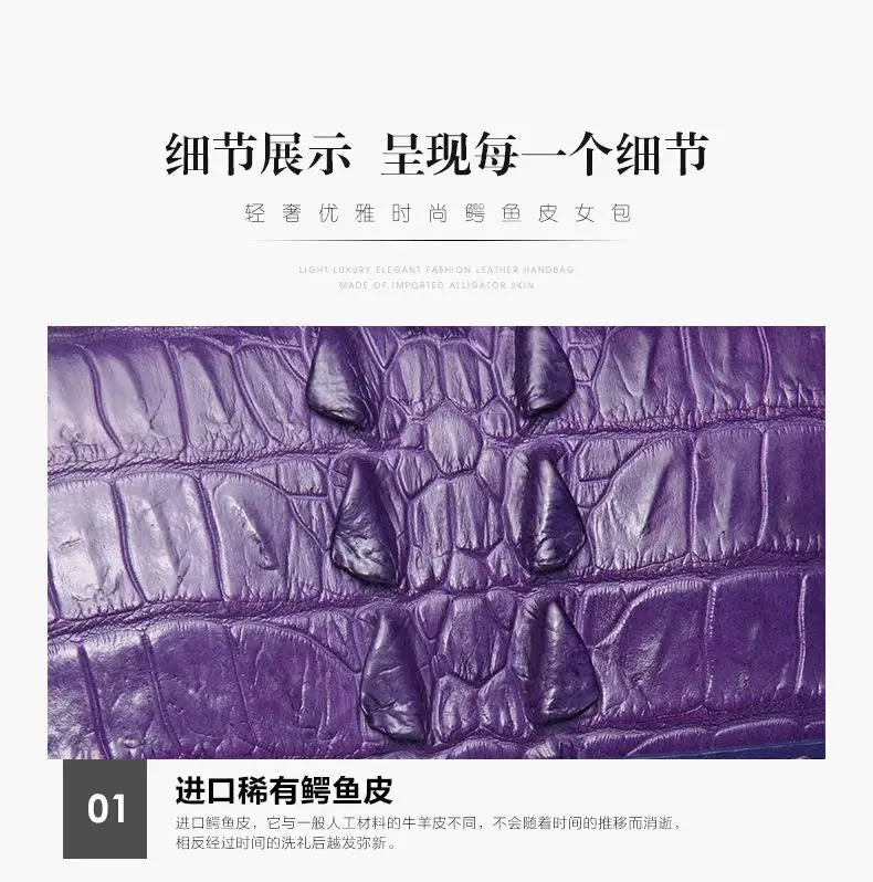 KEXIMA Crocodile Embossed Leather Round Shoulder Bag