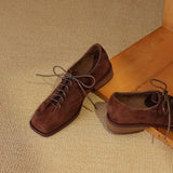 DIMANYU Women's Leather Lace-Up Oxford Pumps