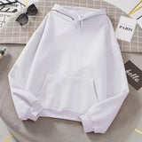 2025 white Hoodies men women Autumn Long Sleeve Pullover Tops Casual Pocket Hoodies Unisex Outer Loose Sport Wear