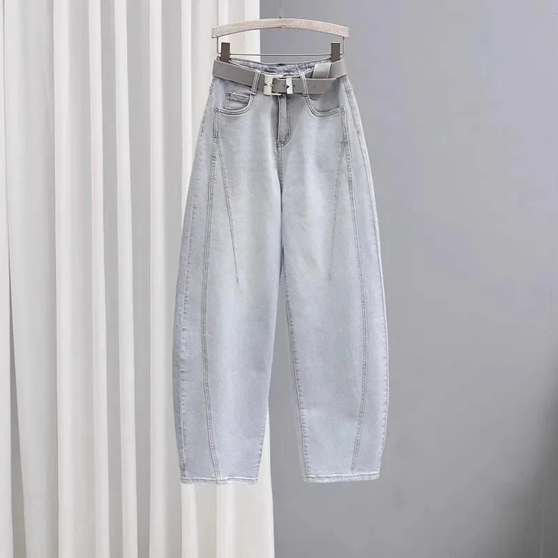 Spring Summer Loose Wide Leg High Waist Denim Jeans