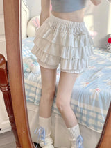 Bow & Ruffle High-Waist A-Line Mini Skirt