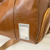 Fashion Leather Duffle Bag With Shoes Packet For Men and Women Luggage Travel Bag Sport Gym Fitness HandBag Mens Shoulder Bag
