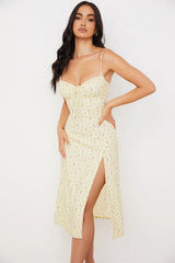 Women's Floral V-Neck Bodycon Maxi Dress