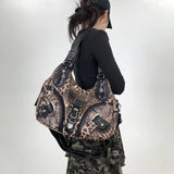 Y2K Leopard Print Shoulder Bag – Vintage Maillard Style