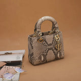 Women's Genuine Leather Snakeskin Crossbody Shoulder Bag