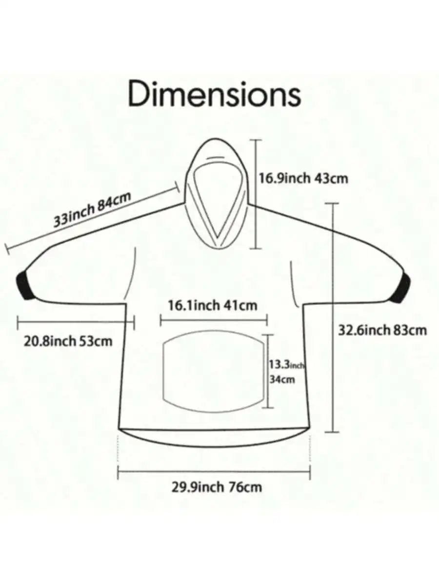 Oversized Microfiber Fleece Hoodie Blanket