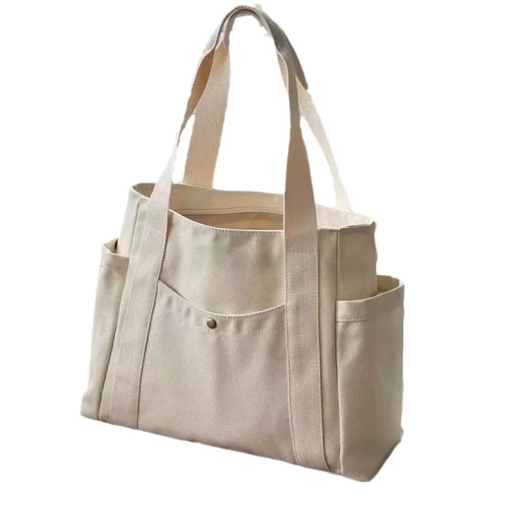 Large Capacity Canvas Tote Bags for Work Commuting Shopping Women Carrying Bag College Style Student Outfit Book Shoulder Bags