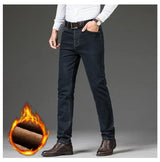 Men's Fleece-Lined Stretch Straight-Leg Jeans
