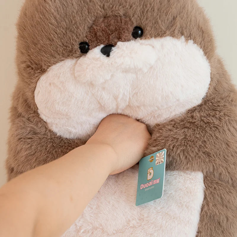High Quality Cartoon Earphone Seal Sea Otter Plush Toy Ball Round Cushion Throw Pillow for Kids Birthday Gift School Nap Sleep