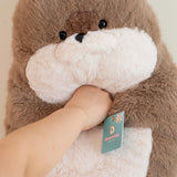 High Quality Cartoon Earphone Seal Sea Otter Plush Toy Ball Round Cushion Throw Pillow for Kids Birthday Gift School Nap Sleep