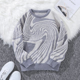 Men’s Contrast Maze Jacquard Crewneck Sweater