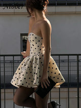 Y2K Polka Dot Mini Dress – Backless Bow Detail Streetwear
