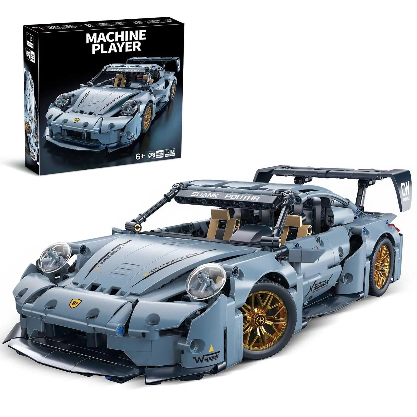 TOYLINX Sports Race Car Building Set Kit for Boys & Adults, 1:14 MOC Toys Racing Model Car Kits, Birthday Gift for Boys Kids